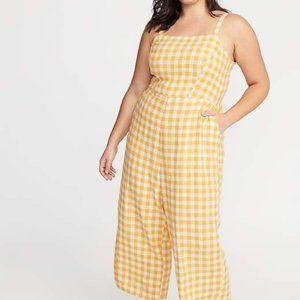 Old Navy yellow gingham jumpsuit 2X